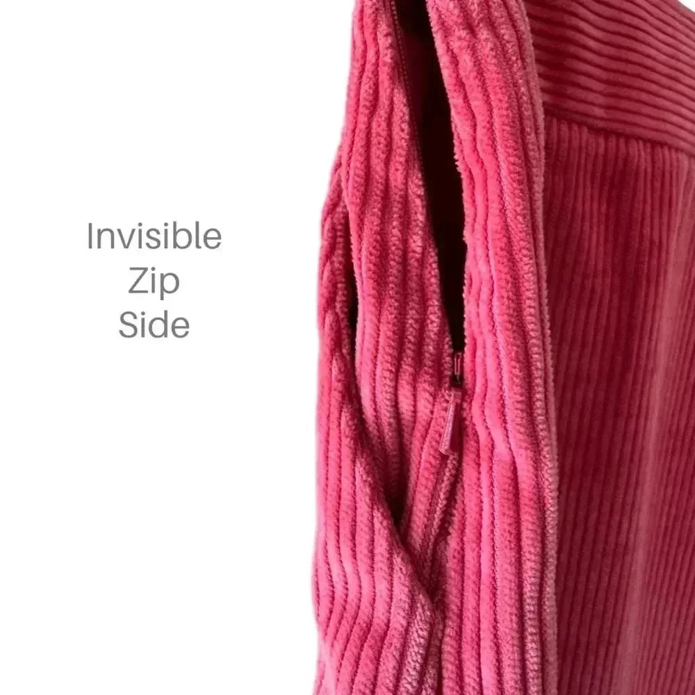 WIDE WALE COTTON CORDUROY SKIRT PINK PLEATED LINED POCKETS | SIZE: 2 - Picture 5 of 9